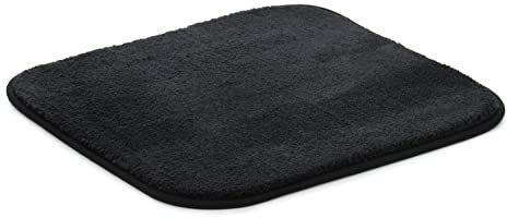 Gözze - Premium Rutschfester Badteppich, RIO, 100% Microfaser, 50 x 45 cm - Schwarz