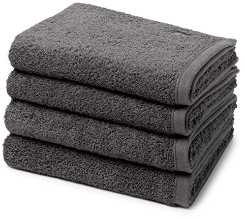 Ross - 4 teiliges Frottier-Set - Vita (4 X Handtuch im Set) - 520 g/m2 - Baumwolle - Walkfrottee - saugstark - weich und flauschig - Schiefer