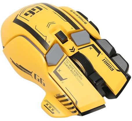 Mouse da Gioco, Connessione Bluetooth 3 modalità Cablata 2.4G, 5 DPI Regolabili, Mouse Programmabile Ergonomico Silenzioso con 11 Luci RGB per per Android per IOS