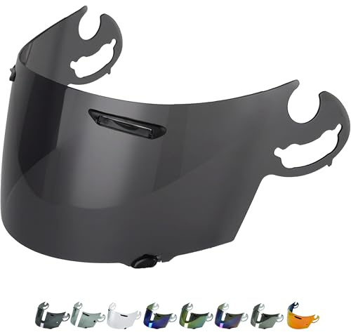 Everalo Visière compatible avec Arai Chaser V - Rx7 Gp - Axces 2 - Axces 3 - Quantum St - Quantum St Pro - Rebel - Signet Q - Vector 2 - Corsair V - Rr5 – Visière de casque type Sai (Fume' Noir)