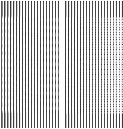 Sutowe Set di 40 lame per sega a scorrimento con estremità liscia, in acciaio al carbonio, 12,7 cm, kit di ricambio 10TPI 28TPI per taglio fine del legno, senza perni, lame per sega a scorrimento per