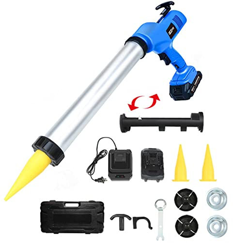 Cordless 10/20-ounce Electric Aluminum Glue Gun, Multi-Function Handheld 21v Automatic Caulking Gun, 8000 N Caulking Sealantgun Kit