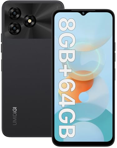 UMIDIGI G5A Handy Ohne Vertrag, 8GB + 64GB/2TB TF, Simlock-freie Handys, 5000mAh, 6,52 Zoll HD+, Dual SIM 4G Smartphone ohne Vertrag, 13MP + 5MP, Handy Günstig