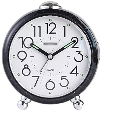 Despertadores Reloj despertador analógico for dormitorios, sin tictac, con luz nocturna, función de repetición, despertador redondo, funciona con pilas, for dormitorio, sala de estar Despertadores de