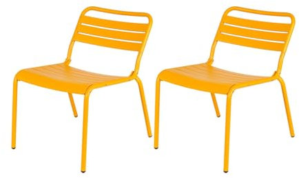 MaximaVida Lounge-Sessel Max XXL aus Metall ockergelb - Box pro 2 Stück