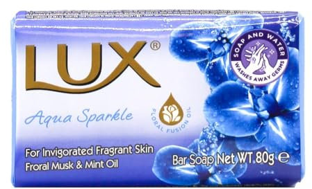 Lux Aqua Sparkle Stück Seife Floraler Duft Moschus & Minzöl 80g Reinigt & Pflegt