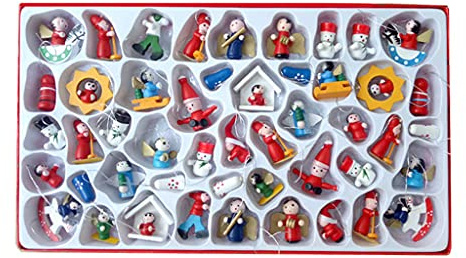 TERNCOEW 48 kleine Holz-Weihnachtsschmuck für Weihnachtsbaumschmuck