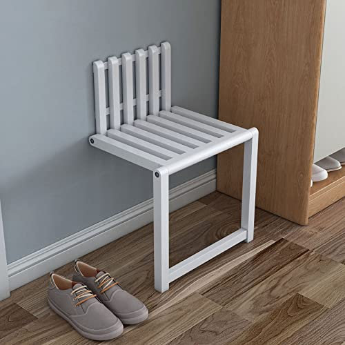 Generisch FußbankMassivholz mit Stützfüßen Wand ausgestatteter unsichtbarer Klappschuhstuhlwechsel für Wohnzimmer Schlafzimmer Eingangsbereich Korridor-grau 38x35cm (15x14inch)