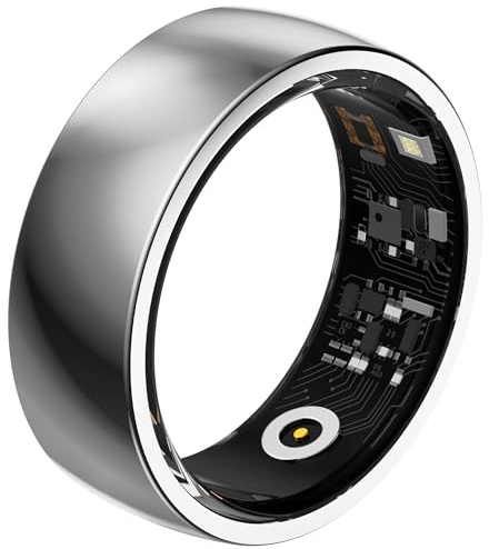 Smart Rings for Men Women Fitness Tracker Heart Rate Monitor Health Ring Blood Pressure Blood Oxygen Sleep Tracker Fitness Ring Pedometer Step Counter Waterproof Smart Ring for Android iOS Phones