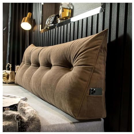 Mosnesrt Rückenkissen Keilkissen für Bett und Sofa, Lesekissen für Bett und Sofa, Dreieckiges Sofakissen Bücherkissen mit waschbarem Bezug, Sitzkissen, Wandkissen mit Seitentasche, Gray