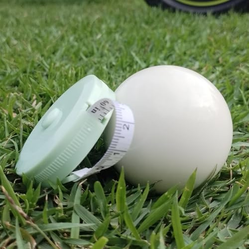 DONZWIYES Pallino Ball Replacement, for Bocce Ball Game and Boule Game,2.24 In/57 Mm White Bocce Pallino Ball Replacement - Including Green Measuring Rope