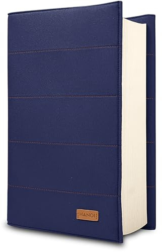 HANOI Collection® Bokärm justerbar vadderad. Bokskydd, Skydd för läsböcker. Bokomslag för pocketböcker och stora böcker. Bokomslag Reglerbar. Presenter till bokälskare. Läsare gåvor (Mörkblå, Liten)
