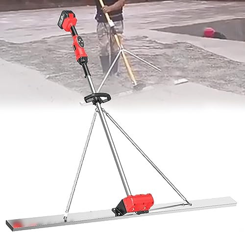 Outil de finition du béton, moteur vibrant électrique sans fil pour finition du ciment, avec plaque en acier inoxydable de 150 cm et moteur vibrant sans fil, pour le traitement du béton, 2 batteries