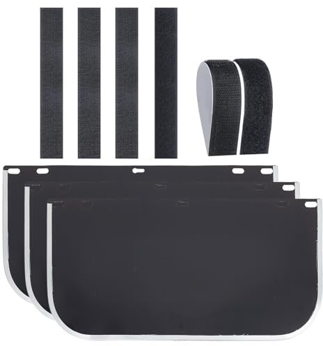 NICENEEDED 3 Pack Face Shield Replacement Lens, 15.5x 8 Tinted Full Protective Safety Face Shield Replacement Visor, Safety Faceshield Window for Welding Grinding and Cutting