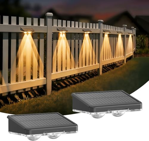 DANCINGBOAR - Set di 2 Lampada Da Parete a Energia Solare, Lampade Solari da Esterno Impermeabili IP65 per Scale, Terrazze, Cortili e Decorazioni da Giardino