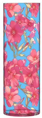Glowing Red Phlox Flowers Plastic Cylinder Vase 11.8 x 3.9 Inch Small Vase Decorative Flower Vases for Bouquet Entryway Shelf Housewarming Decor