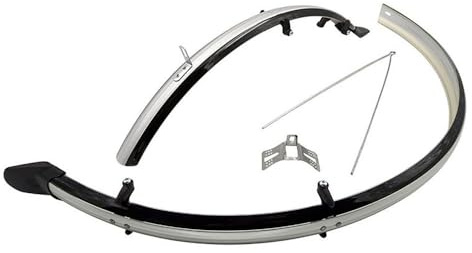 MVTEK Schwarz, Schutzblech 28 Zoll x 45 mm aus Polycarbonat, Silber, Unisex, Erwachsene, einzigartig