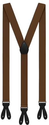 Zukunftsenkel Elegante Hosenträger 3,5 cm X-Form mit Knopfverschluss Verstellbar für Herren & Damen, ohne Clips Anzughosenträger zum Knöpfen mit 6 Knopfloch Suspender