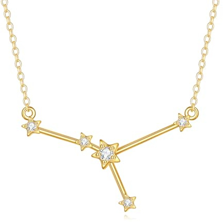 KECHO 14 Karat Gold Krebs Halskette Sternzeichen Anhänger Echtgold Schmuck Geschenk für Damen