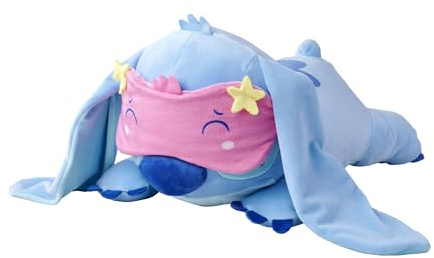Simba Toys Disney Snuglets Wellbeing Plüschfigur Stitch liegend 40 cm – weich mit Schlafmaske und angenehmem Zusatzgewicht ca 1500 g – geeignet ab den ersten Lebensmonaten – schönes Geschenk