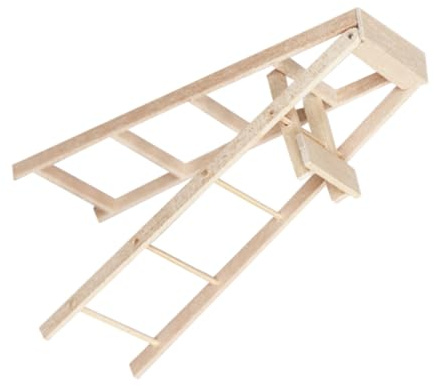 Toyvian Miniature Wooden Ladder Model for DIY Dollhouse Decoration Compact Step Ladder for Tiny Houses Realistic Design to Enhance Miniature Scenes and Crafts