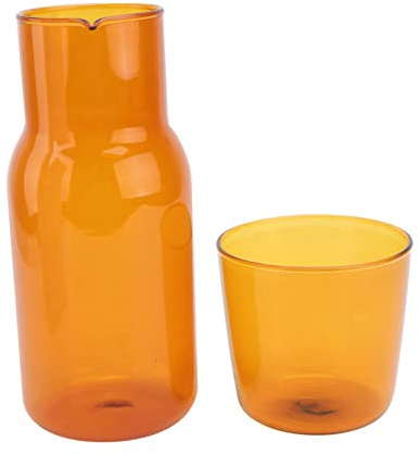 FUNNETOYU Vaso y Botella de Vidrio Borosilicato Resistente al Calor Taza y Botella de Gran Capacidad para Agua y Bebidas Frías para Hogar Oficina y Hotel Color Transparente