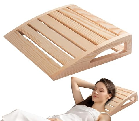 Handgefertigter Sauna-Kopfstütze 38x31x7cm | Ergonomisch Aus Massivholz | Nackenentlastung & Luftzirkulation | Für Dampfbad & Entspannung | Hautfreundlich 800g