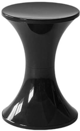 FytStycale Ottoman Tabouret de Rangement Créatif Multifonction Forme Sablier Commode avec Couvercle Amovible en PP Léger Adapté Au Salon Chambre Dressing, Noir