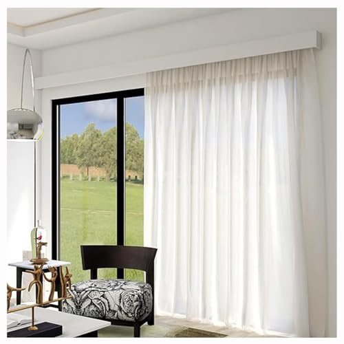 Curtain Pelmet Box with Hidden Track Rail System - Decorative Valance Panel for Ceiling or Wall Mount(Size:150cm (4.9ft),Color:Wall Mount)