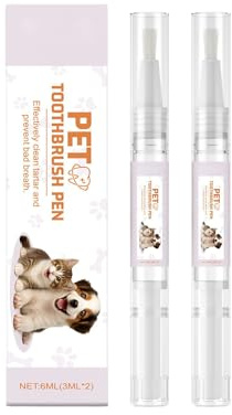 Fyrdyn Zahnreinigung Für Hunde - Katzen Zahnpflege Tool - 2 Stücke Portable Haustier Zahnbürste Stift Zur Zahnsteinentfernung, Frische, Geruchskontrolle