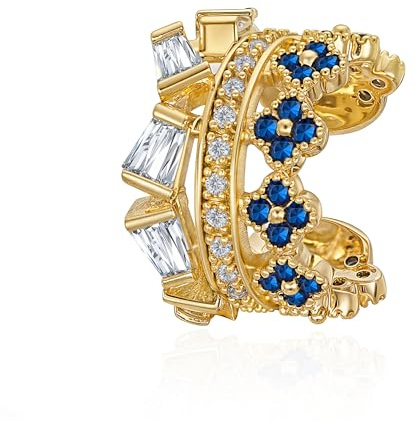 Jenosy Gold Ear Cuff Damen Nicht Piercing Öffnen Wrap Ohrringe 14K Vergoldet Zirconia Ohrmanschette Gold Handmake Schmuck Geschenk für Frauen