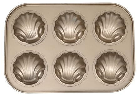 BESPORTBLE Moule à Gâteau Coquille Acier Au Premium Plaque Pâtisserie Antiadhésive pour Cuisson Maison Moule Manqué Cavités Doré