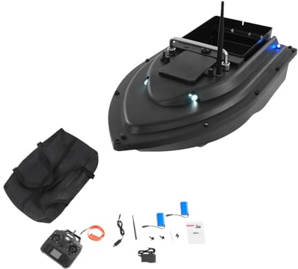Kaponbon Fishing Bait Boat with GPS Positioning, 4.4lbs Load Capacity Fish Bait Boats with LED Screen & Portable Carrying Bag, for Professional Fishing (2-Battery)