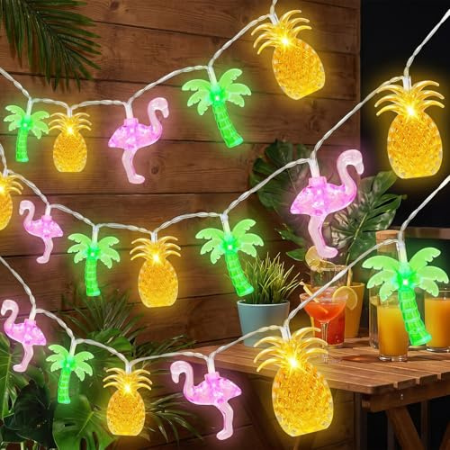 ENLACE Lichterkette Hawaii, 6M 40 LED Sommer Lichterkette Batteriebetrieben