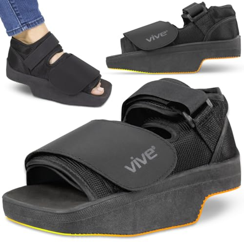 Vive Chaussures post-opératoires compensées – Bottes de déchargement pour douleurs au talon ou à la cheville – Récupération médicale du pied pour chirurgie osseuse ou des tissus mous, fracture