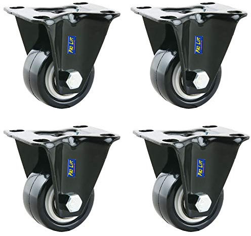 Pro-Lift-Werkzeuge 4 Stück Bockrollen je 45 kg Durchmesser 40 mm Gummirollenbelag Möbelrollen Transportrolen 4x Rollen starr