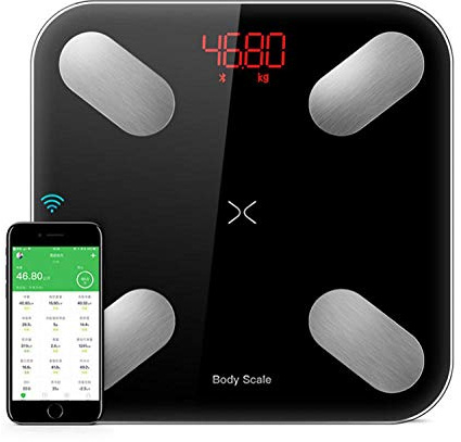 balance cuisine balance pese personne connectée bluetooth balance haute précision de cuisine balance connectée graisse corporelle balance connectée-Noir