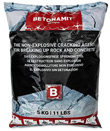 BETONAMIT® Original 5 kg explosionsfreies Sprengmittel für erschütterungsfreie Zerkleinerung von Fels, Stein und Beton kein Sprengschein erforderlich auch für Heimwerker sehr einfache Anwendung