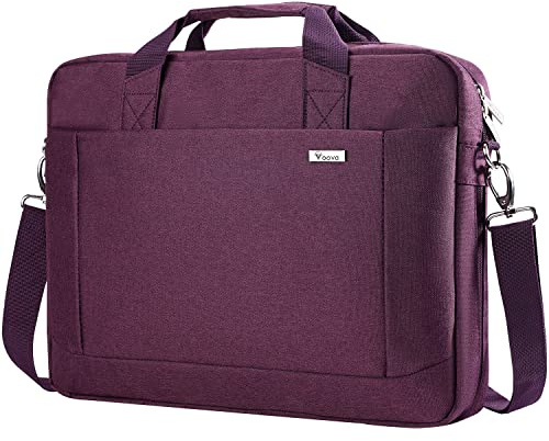 Voova Laptop Bag Case 17 17.3 Inch Computer Sleeve Messenger Bag, Purple | Computer Bag MacBook Bag with Shoulder Strap Expandable Waterproof Large Capacity Business Briefcase for Travel, Men Women