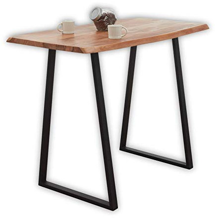 GOA Natürlicher Bartisch Baumkante Massivholz Akazie - Industrial Style Hochtisch für Küche, Wohn- & Esszimmer - 140 x 105 x 77 cm (B/H/T)