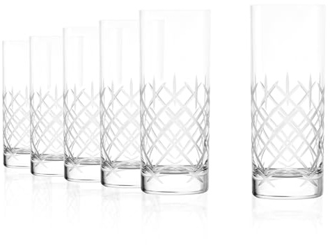 Stölzle Lausitz New York Bar Club Longdrinkgläser 405 ml, 6er-Set | Longdrink- und Allroundgläser für Saft, Wasser und Longdrinks, aus Kristallglas, stoßfest & spülmaschinengeeignet