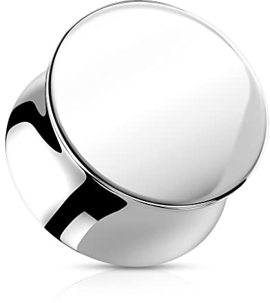 beyoutifulthings Ohr-Plug Silber Hand-Poliert Chirurgenstahl Ohr-Piercing Ohr-Schmuck Tunnel Sattel-Verschluss 5-25mm
