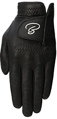 Baller Deep Comfort - Herren Golfhandschuh (Größe: S - XL) • Sitzt wie eine zweite Haut • Maximaler Grip für volle Kontrolle • Weiches Cabretta Leder • Plastikfrei verpackt (Schwarz, S, Links)