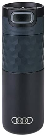 Audi 3292200400 Trinkflasche Isolierflasche Trinkbecher Thermosflasche 500ml, schwarz, mit Audi Ringe Logo