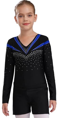 FEESHOW Mädchen Kinder Gymnastikanzug Ballett Gymnastikbody Turntrikot Gymnastikhose Shorts Sport Tanzoutfit Athletic Wettkampf Trainingsanzüge