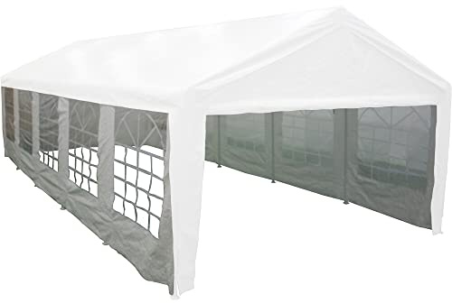 Lot de 4 parois latérales Blanches pour pavillon d'événement, 4 x 10 m, Housse en polyéthylène, 140 g/m², en Blanc