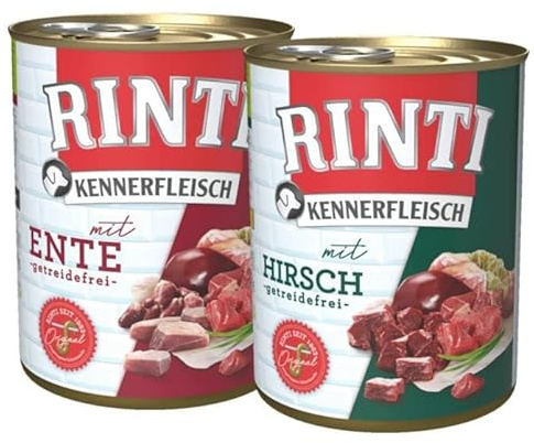 Rinti Kennerfleisch Multipack Ente und Hirsch 24 x 800 g