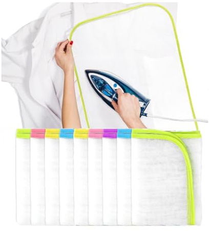 SEHXIM 5 Packs Household Ironing Cloth, Protective Scorch Saving Mesh,Reusable Ironing Scorch Mesh Cloth, Heat Resistant Ironing Pressing Pad is Suitable for Home and Travel Use(35 * 50)