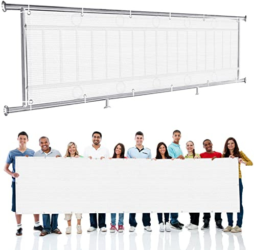 NINGBAI Pantalla para Balcón 120 x 700 cm Protección Visual Valla, Toldo Lateral Cubierta de Balcón Resistente al Viento Ocultación para Balcón Piscina, Blanco