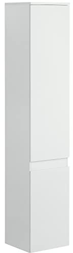 kleankin Badezimmerschrank, Hochschrank mit 5 Ebenen, Badschrank mit Kippschutz, Aufbewahrungsschrank für Badezimmer, Weiß, 30 x 28 x 152,5 cm